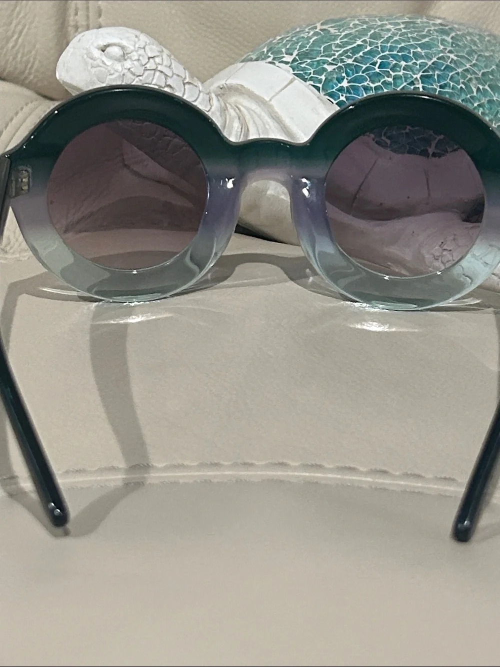 Wildfox Vintage “Twiggy” translucent teal to purple gradient finish sunglasses